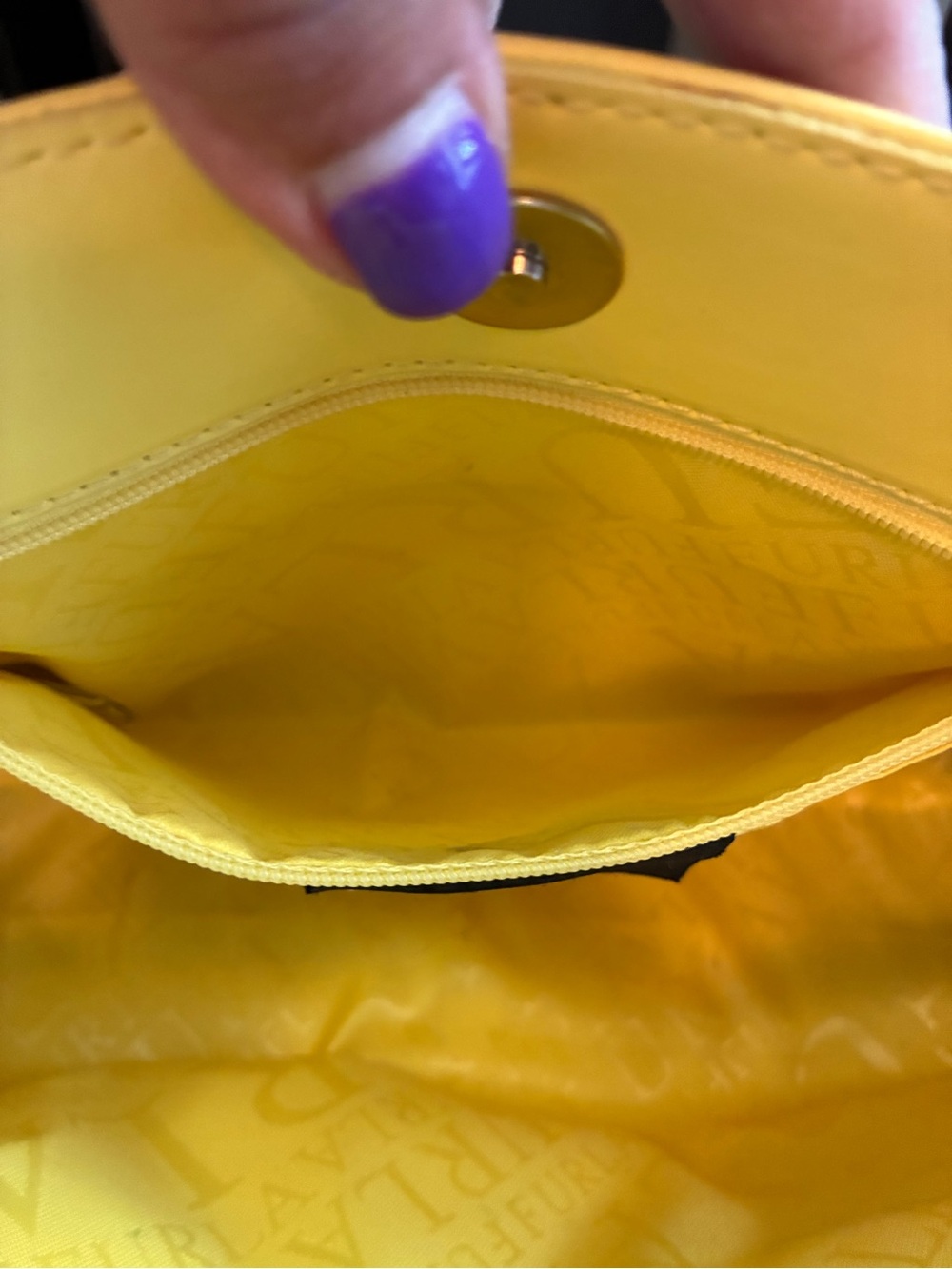 Furla Yellow Perforated Spiral Shoulder Bag - Picture 6 of 7